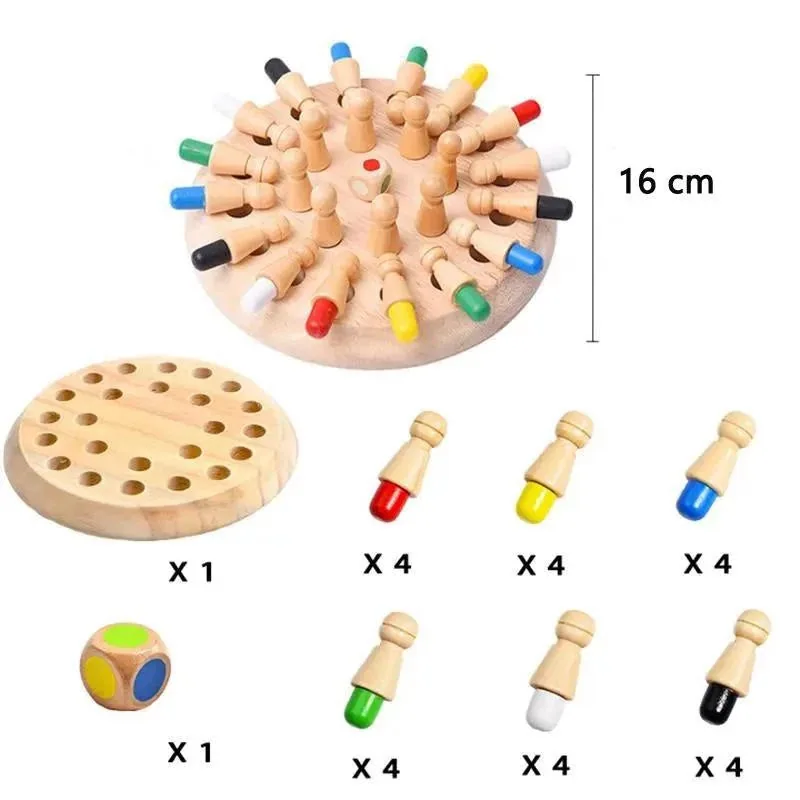 Brinquedo Montessori jogo educativo de cores com tabuleiro de 16 cm e peças coloridas para aprendizado