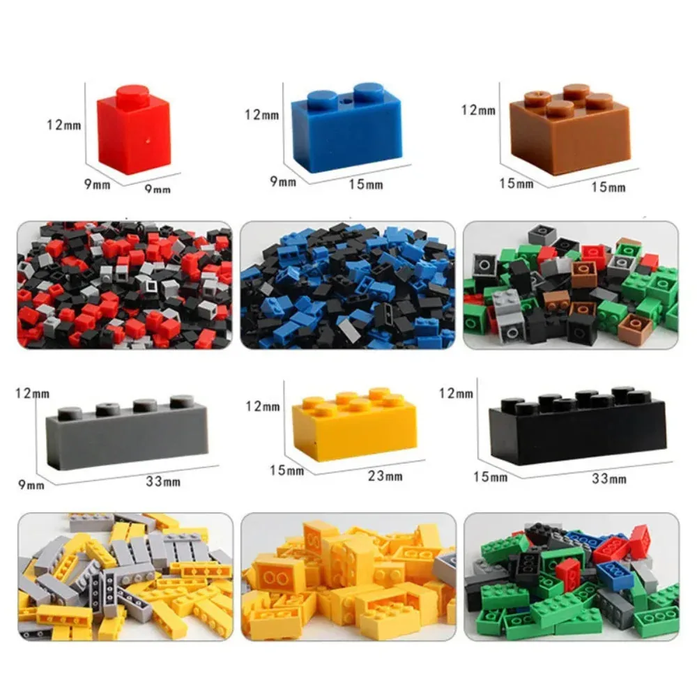 Arindolê Brinquedos Diferentes tipos e tamanhos de Blocos de Montar com medições