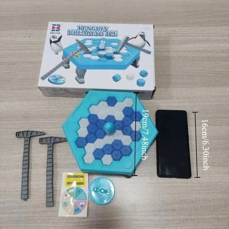 Arindolê Brinquedos Jogo quebra gelo com pinguim e caixa descritiva Brinquedo Educativo