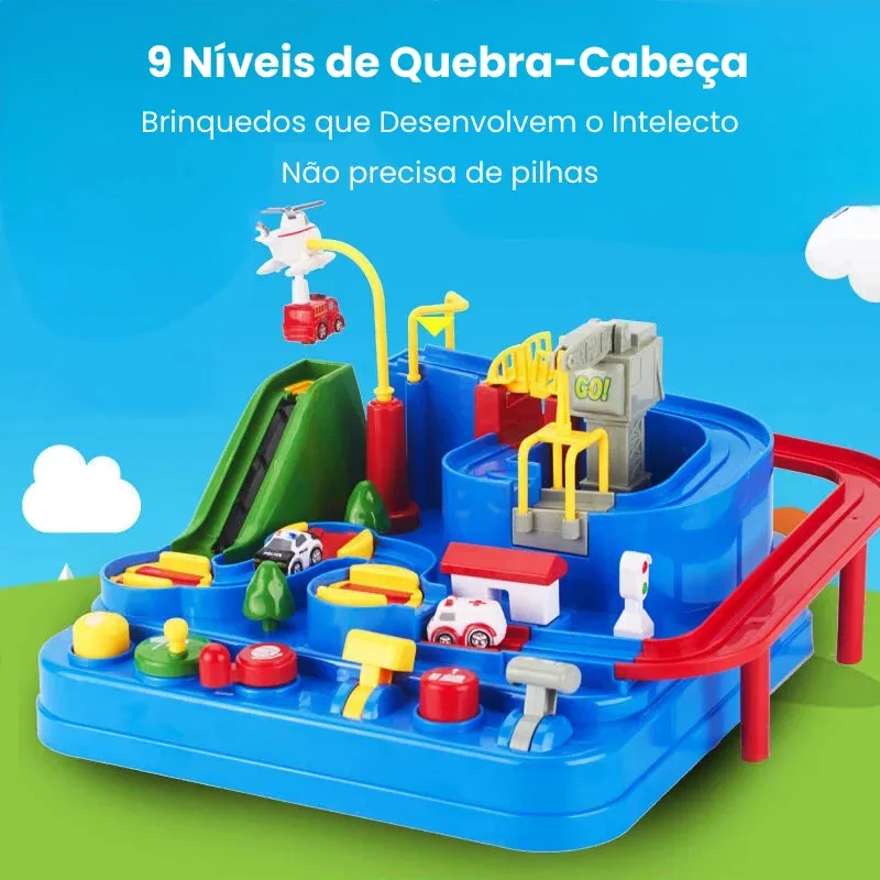 Arindolê Brinquedos Brinquedo Educativo com cores vibrantes, pista de corrida e peças ajustáveis para interação