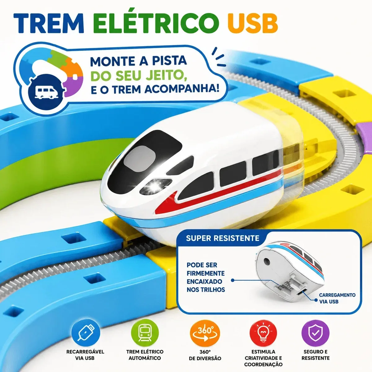 BlocoTrain - Blocos Magnéticos com Trenzinho Elétrico — imagem 3