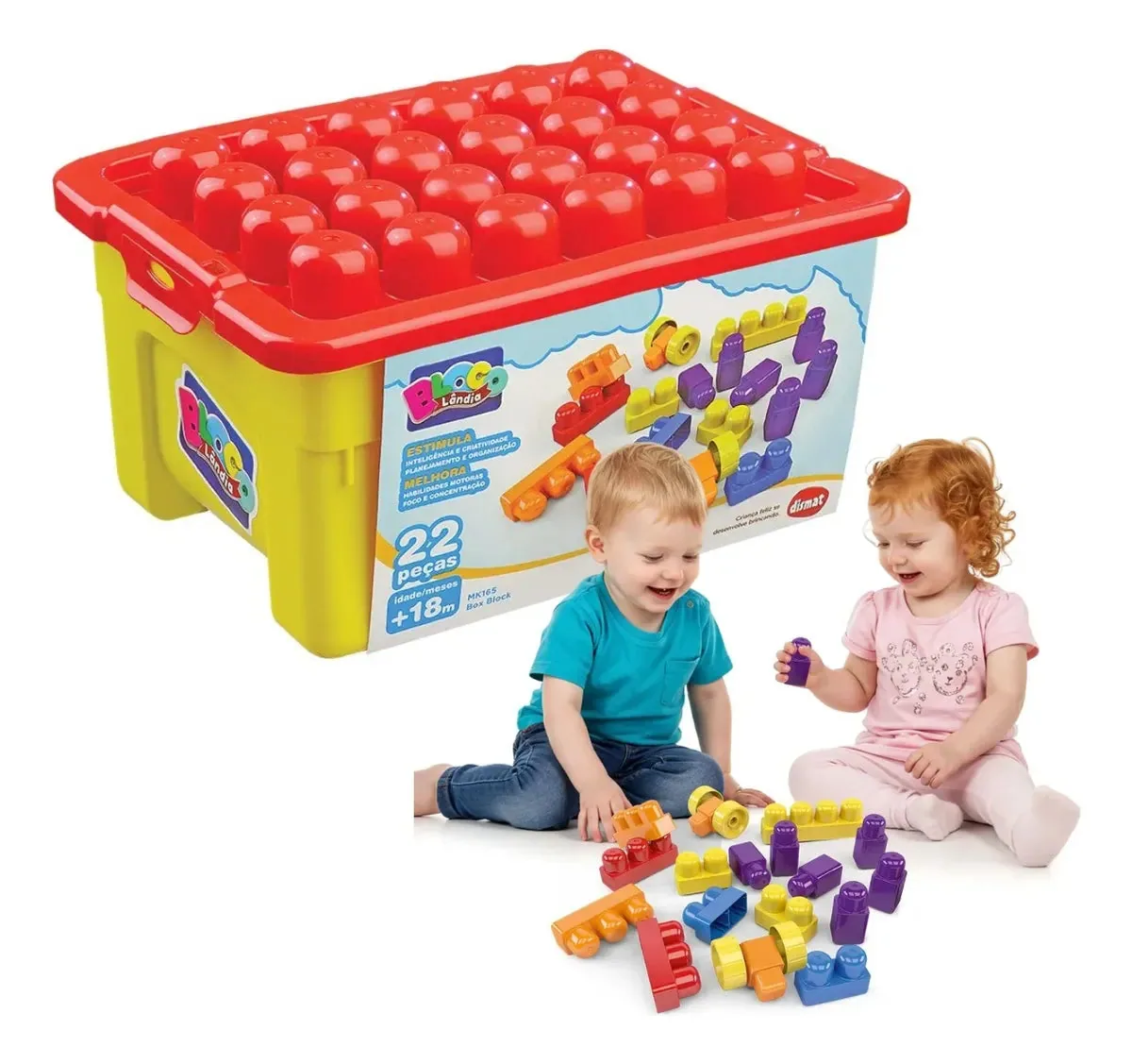 Box Block - Caixa Com 22 Blocos de Montar — imagem 5