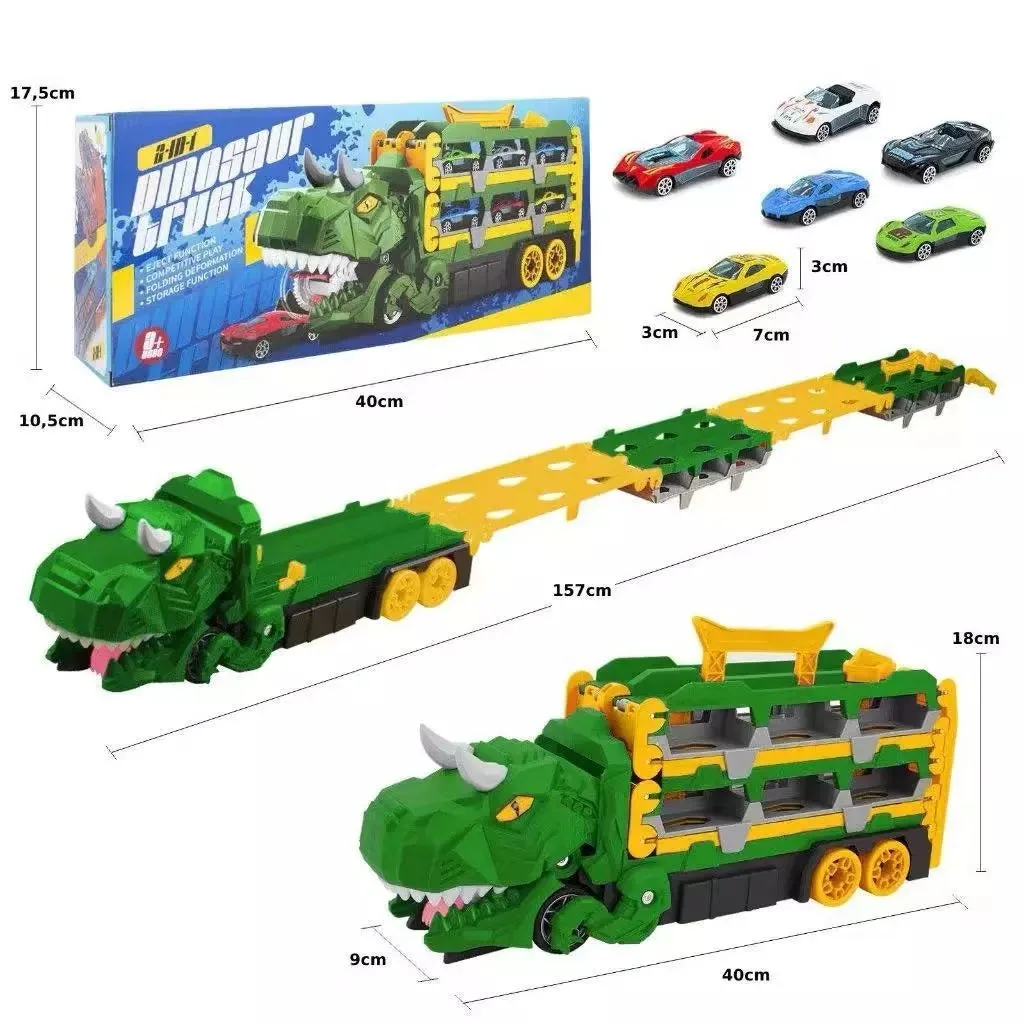 Dino Truck — Caminhão Engolidor Com 6 Carrinhos — imagem 7