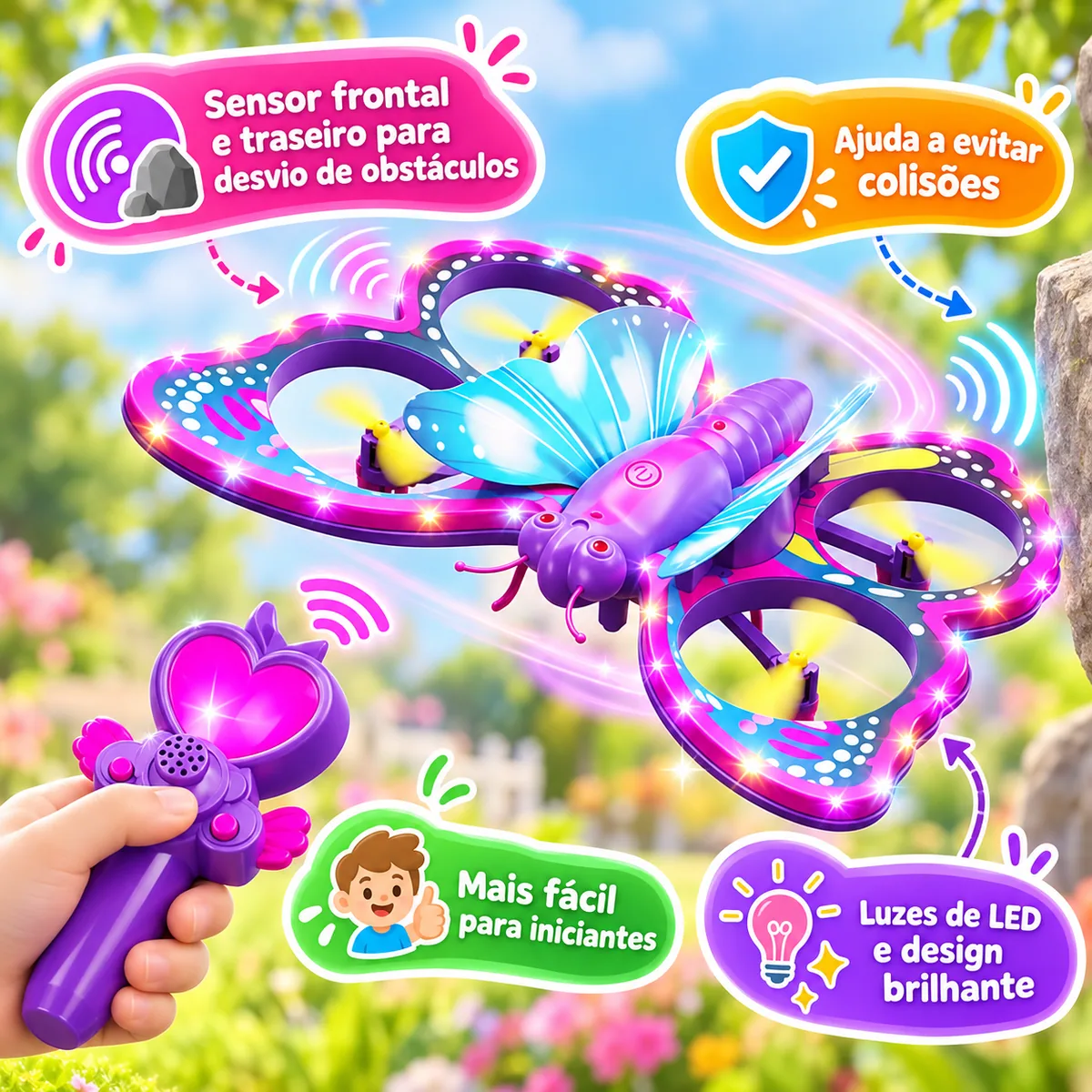FlyBella — Drone Infantil Borboleta com Controle Remoto — imagem 4