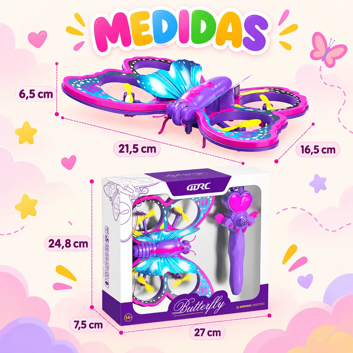 FlyBella — Drone Infantil Borboleta com Controle Remoto — imagem 8